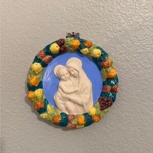 Italian Della Robbia Ceramic Wall Plaque